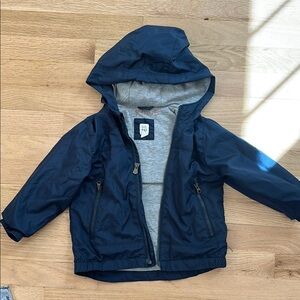 Kids Navy Blue Hooded Jacket
